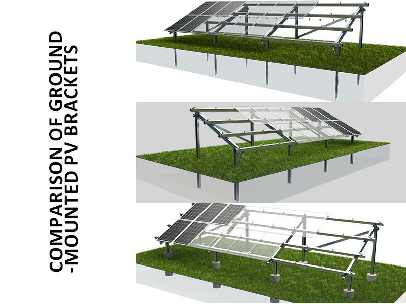 Confronto di tre tipi di sistema di montaggio a terra solare