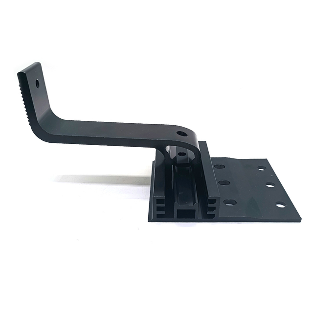 Soluzione con gancio per tetto in piastrelle solari con staffa nera in alluminio per sistema di energia solare per la casa