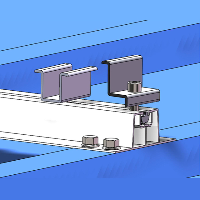 Soluzione di rotaia in alluminio per sistema di alimentazione solare del tetto in metallo trapezoidale