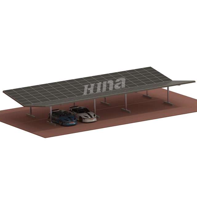 Staffe di montaggio del pannello solare per struttura per posto auto coperto con fondazione in calcestruzzo a doppio montante per imballaggio per auto