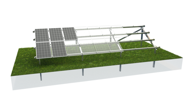 Montaggio solare a terra con sistema di pannelli solari di supporto in acciaio a canale C