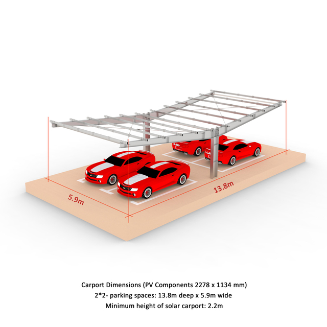 Struttura di tipo Y per posto auto coperto solare fotovoltaico Staffe di montaggio Sistema per posto auto coperto solare